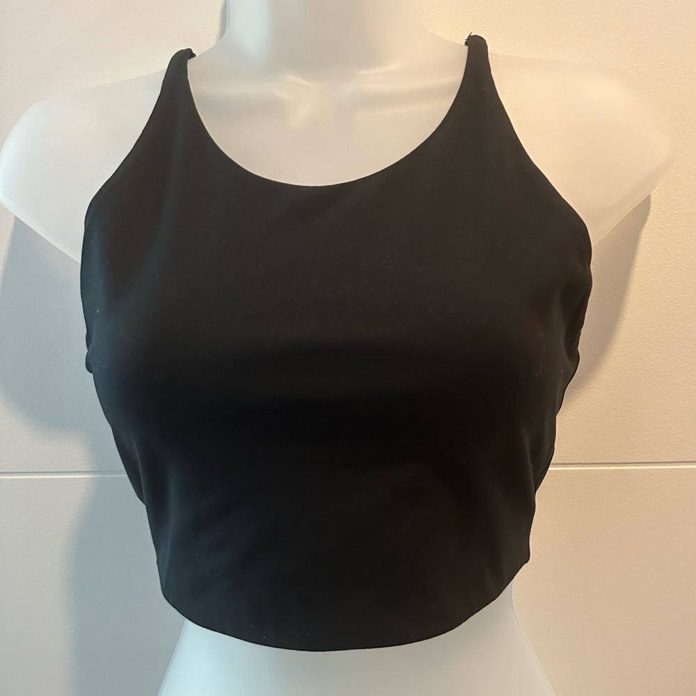 Girlfriend Collective x Y7 Yoga Black cross back Sports Bra - Size Medium